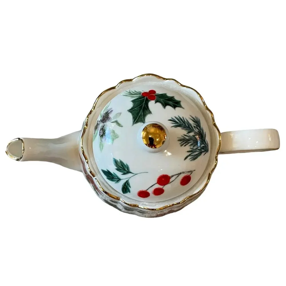 Grace Teaware Poinsettia Porcelain Teapot New Release 2024 Christmas Holiday